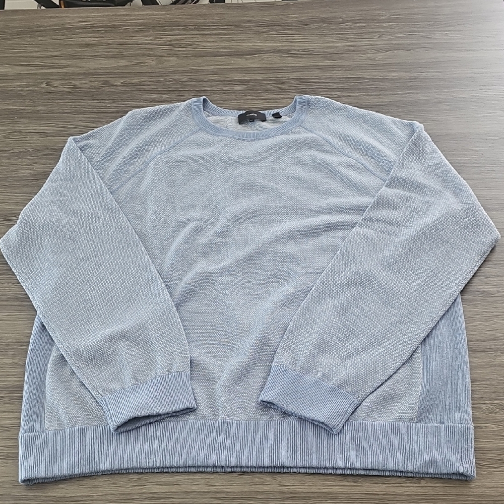 Vince Men's Soft Blue Wool & Cashmere Crewneck Sweater